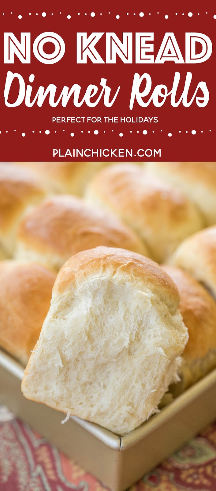 No Knead Dinner Rolls Plain Chicken®