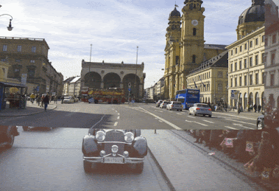 Hitler being driven down Ludwigstraße