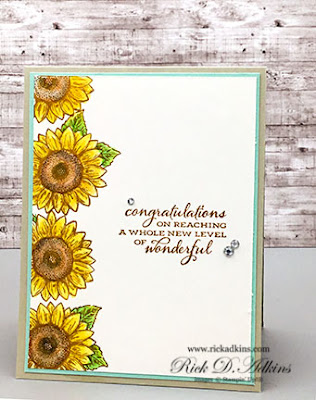 Congratulations - Celebrate Sunflowers Watercolor Pencil Card