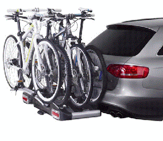 hitch-mounted bike rack on minivan