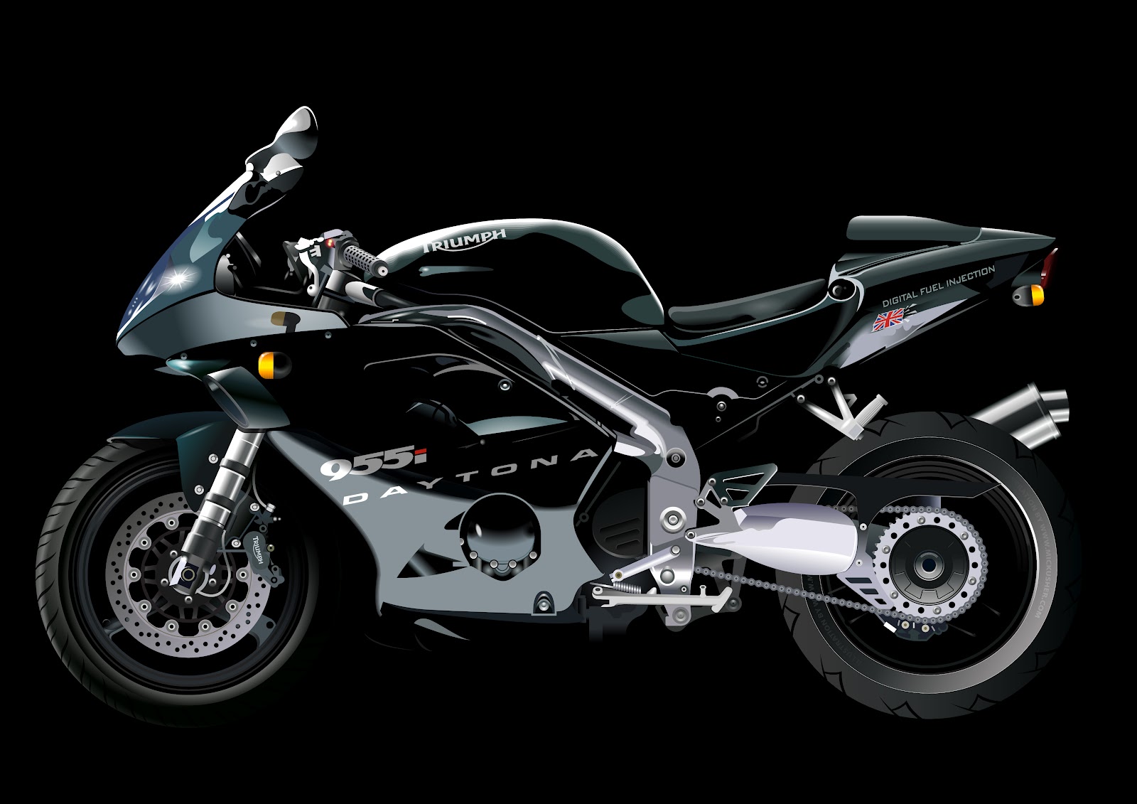 Mick Usher Illustration: Triumph Daytona 955i