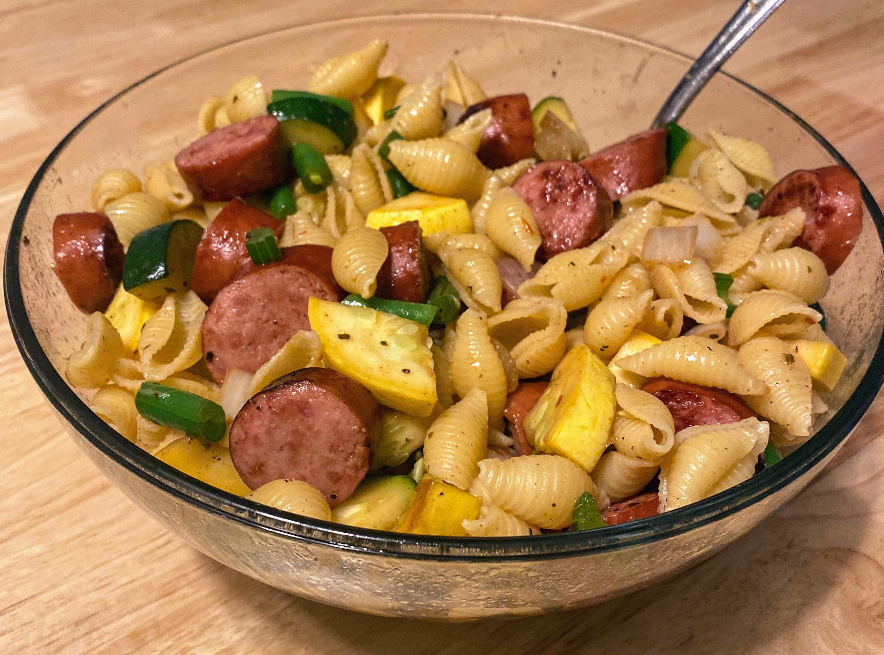 Summer Squash and Kielbasa Pasta