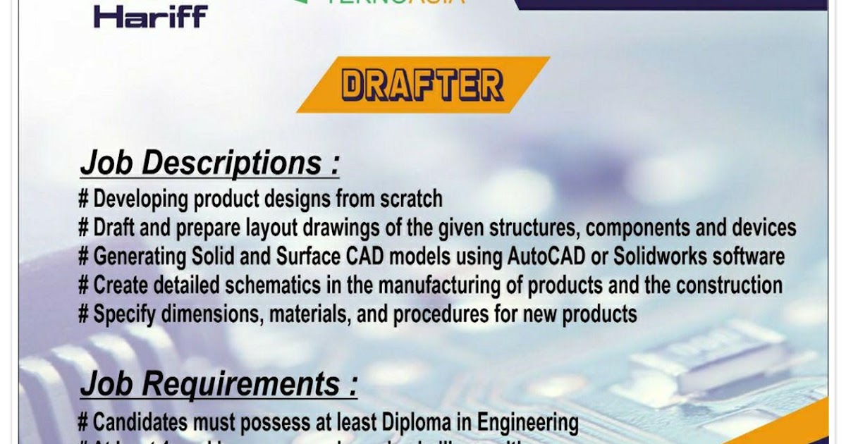 Lowongan Kerja Drafter Hariff & Teknoasia Bandung - Loker Bandung Hari
