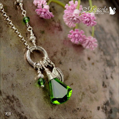 Miracolo, peridot, peridot quartz kite shape, wisiorek z peridotem, kwarc zielony, green quartz pendant