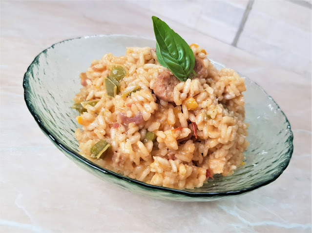 risotto con peperoni e salsiccia - nadia coppola - fatinasweet