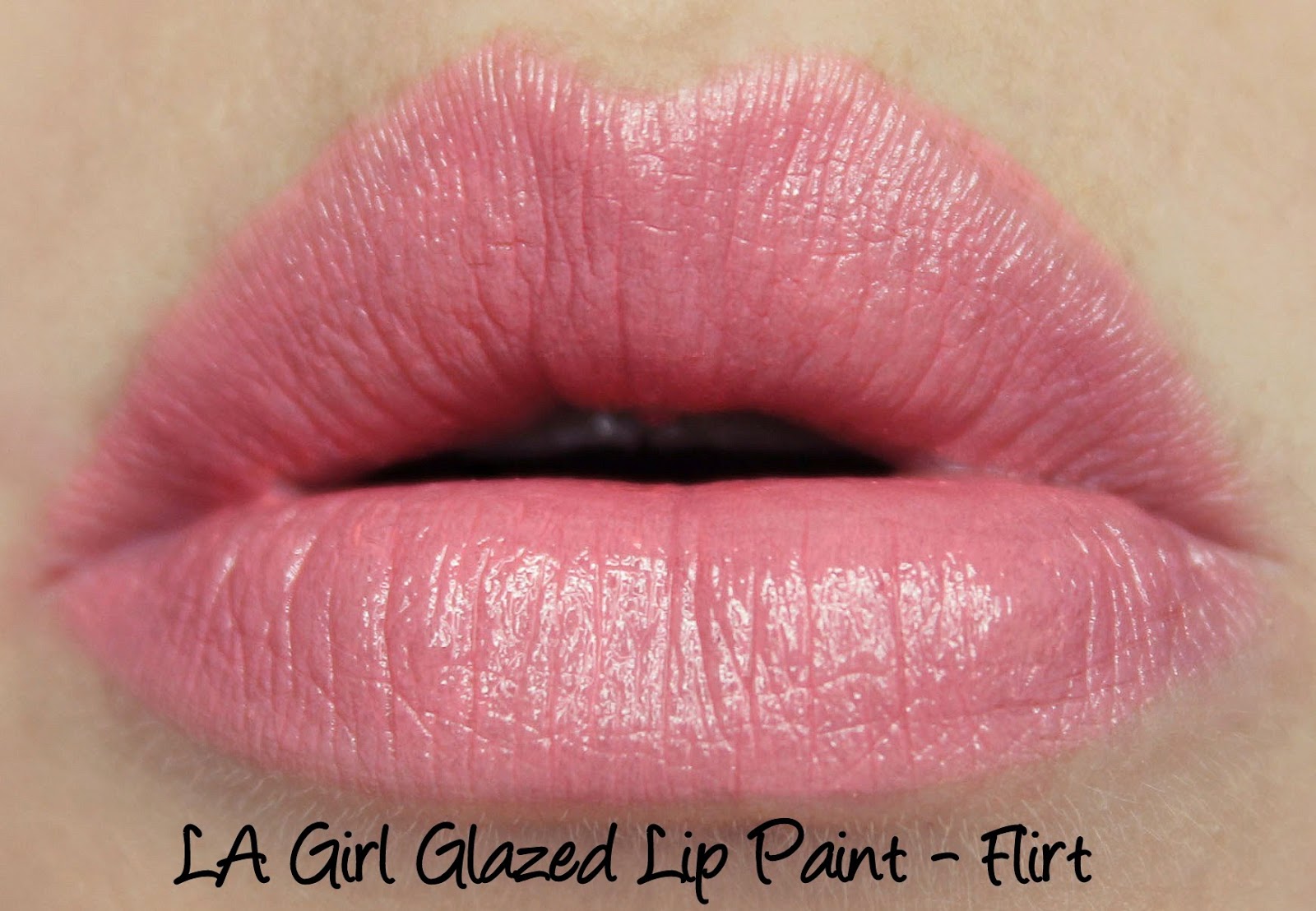 LA Girl Glazed Lip Paint - Flirt Swatches & Review