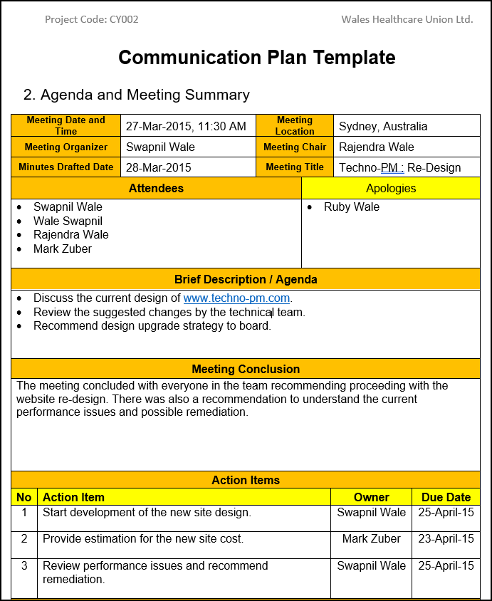 Communication Strategy Plan Template