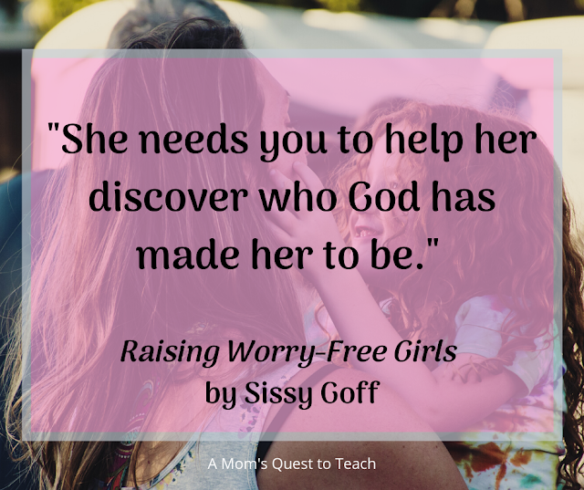 Mother & daughter; quote from Raising Worry-Free Girls