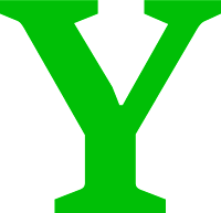 Green capital letter Y shape