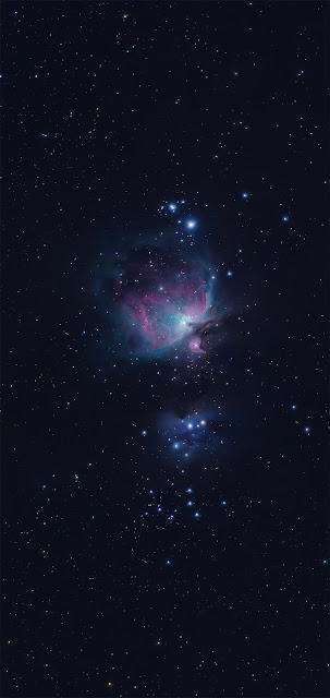 The Orion Nebula in the sky above Lake Sonoma phone wallpaper 4k