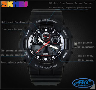 skmei 0909 reloj negro trujillo