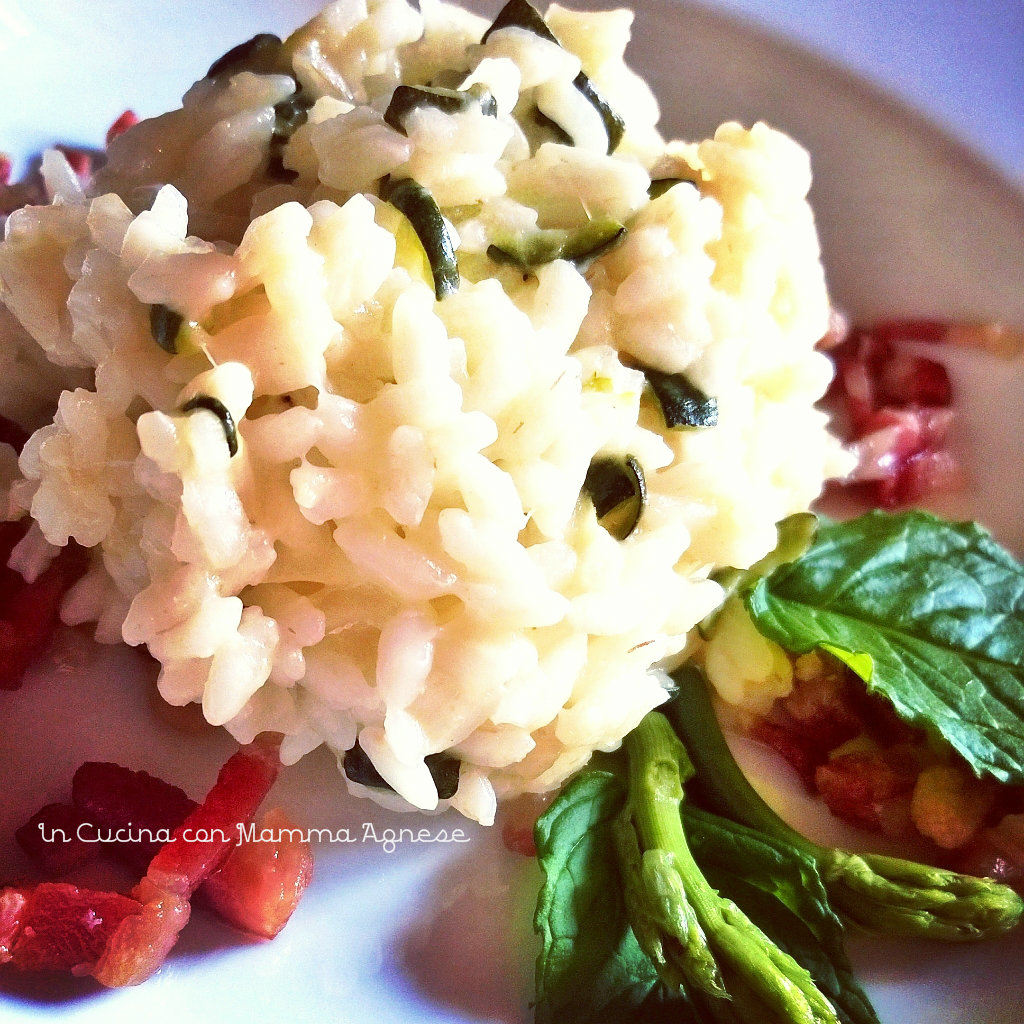 Risotto alle Zucchine aromatizzato allo Zafferano con Guanciale