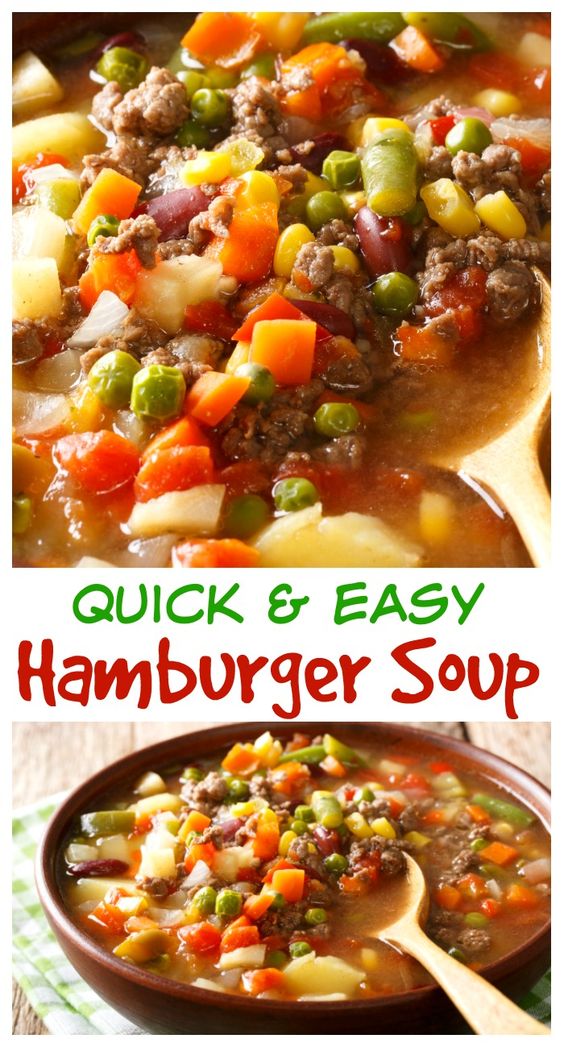 quick easy hamburger soup - goodrecipesfood