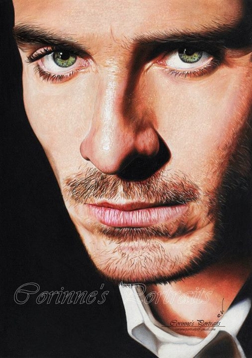 17-Michael-Fassbender-Corinne-Vuillemin-WIP-Color-Drawings-of-Actors-and-Animals-www-designstack-co