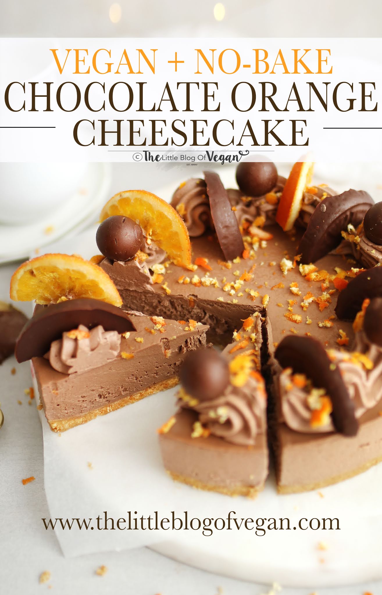 No-Bake Chocolate Orange Cheesecake | The Little Blog Of Vegan