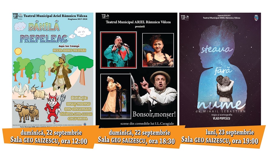 Teatrul Ariel Râmnicu Vâlcea vă invită la teatru