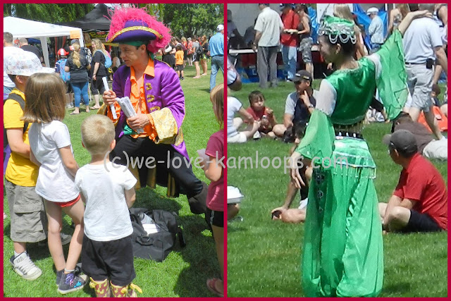 Costumed actors entertaining at Canada Day celebrations in Kamloops, BC