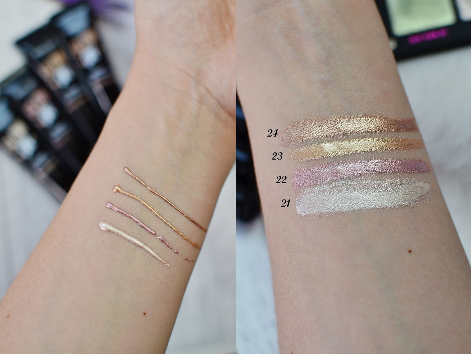 INGLOT GLOW ON HIGHLIGHTER 4 NOWE ROZŚWIETLACZE W WERSJI MINI