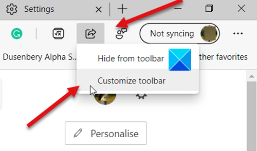 personalizar la barra de herramientas