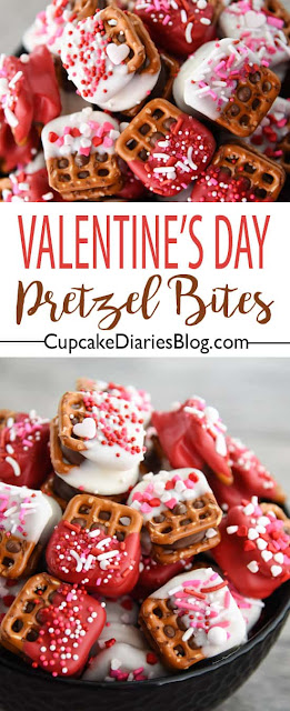 Sweet Valentine's Day Caramel Pretzel Bites