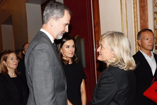 King Felipe his wife Queen Letizia and Spanish Prime Minister Pedro Sanchez offer their condolences to Pilar Goya