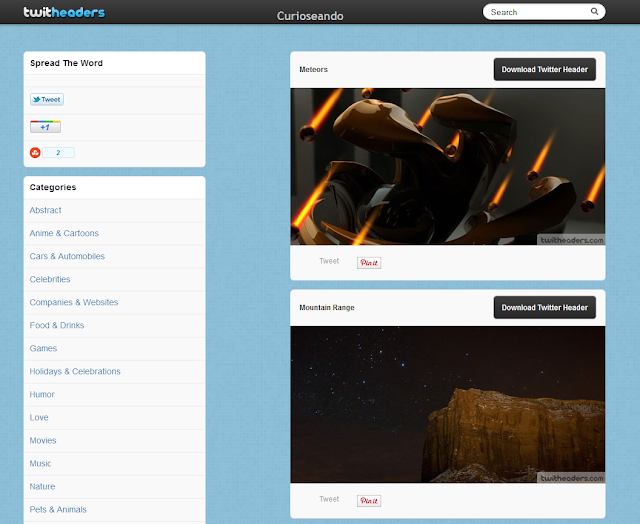 Sitios web para personalizar tu header en Twitter Curioseando