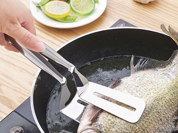 Kẹp inox gắp thức ăn – xẻng lật thực phẩm chiên đồ ăn bằng inox