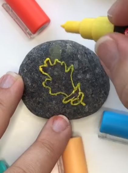Learn how to paint oak leaves on rocks