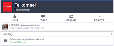 Akun Official Telkomsel | Facebook