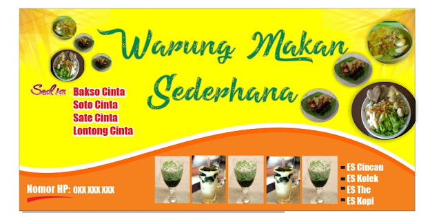 Contoh desain spanduk warteg sederhana cdr