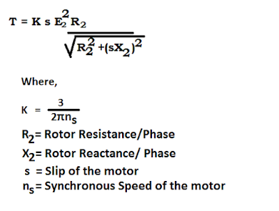 Torque equation of induction motor