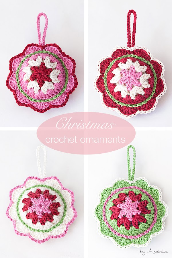 Christmas crochet ornament pattern by Anabelia Craft Design