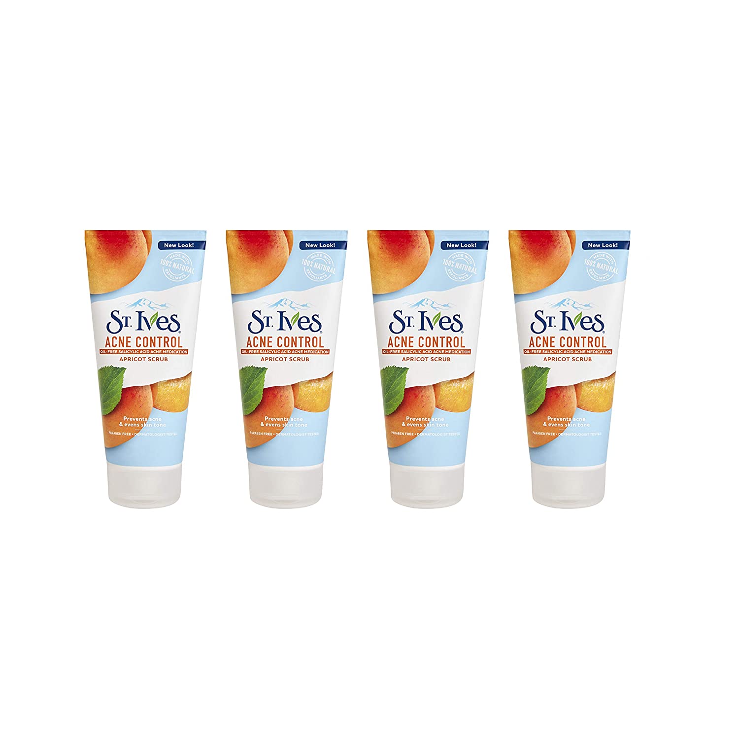 Face Scrub Apricot Face Wash Scrub With Salicylic Acid 6 oz (4 Pcs) by