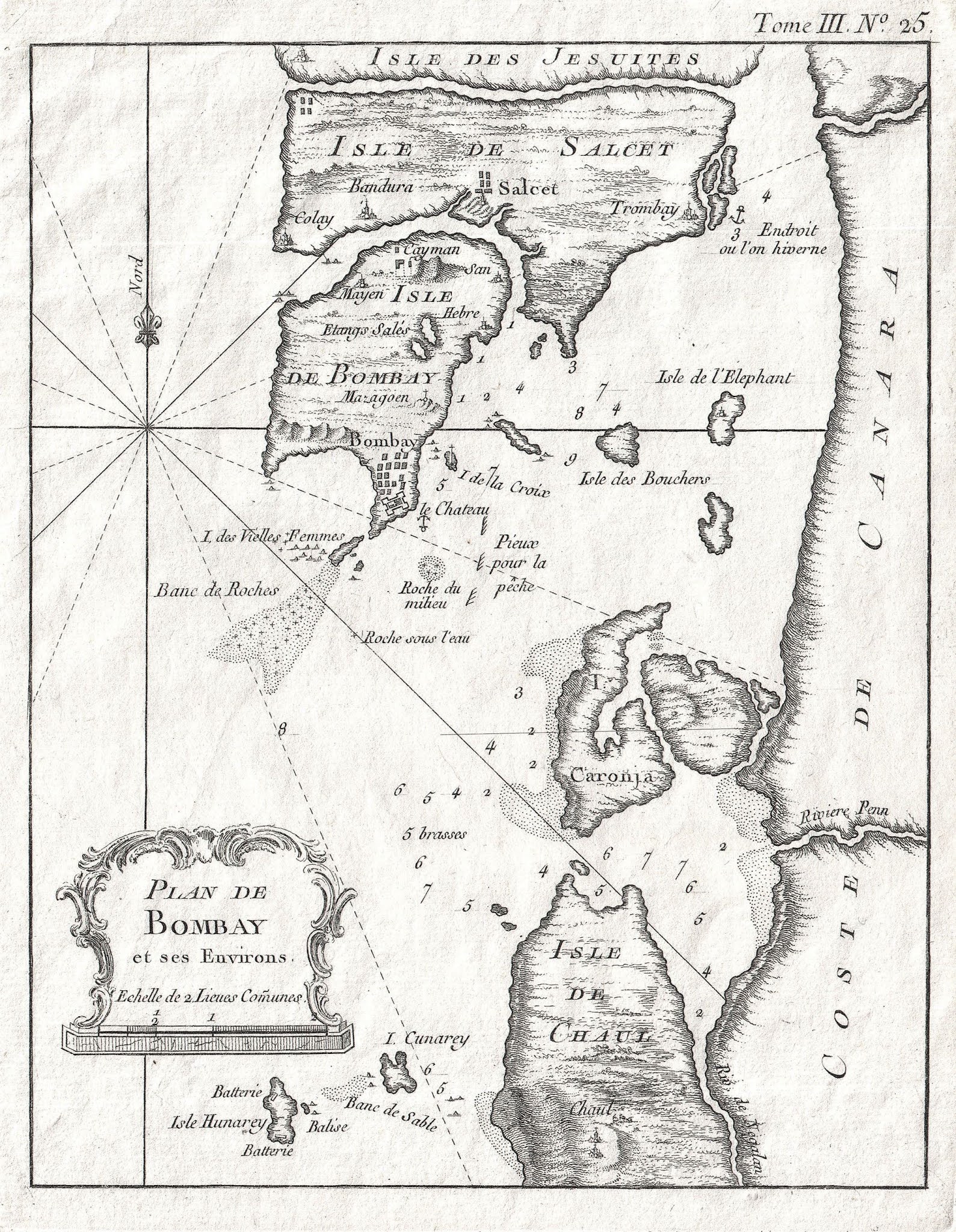 1764 Bellin Map Of Bombay %2528Mumbai%2529 India   Geographicus   Bombay Bellin 1750 