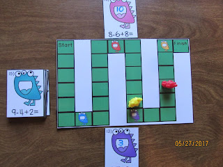 Monster Addition and Subtraction 3 Number Equations Task Cards