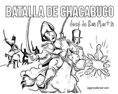 colorear  Batalla de Chacabuco