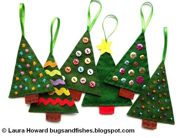 Bugs and Fishes by Lupin: How To: Felt Christmas Tree Ornaments