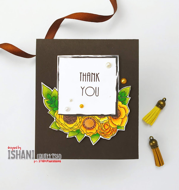 Copic markers, Digital stamp, Everyday cards, floral card, guest designing, Quillish, Stamplorations, Thank you card, Zig clean colour brush pens, Coffee cup and spring blossom digital stamp