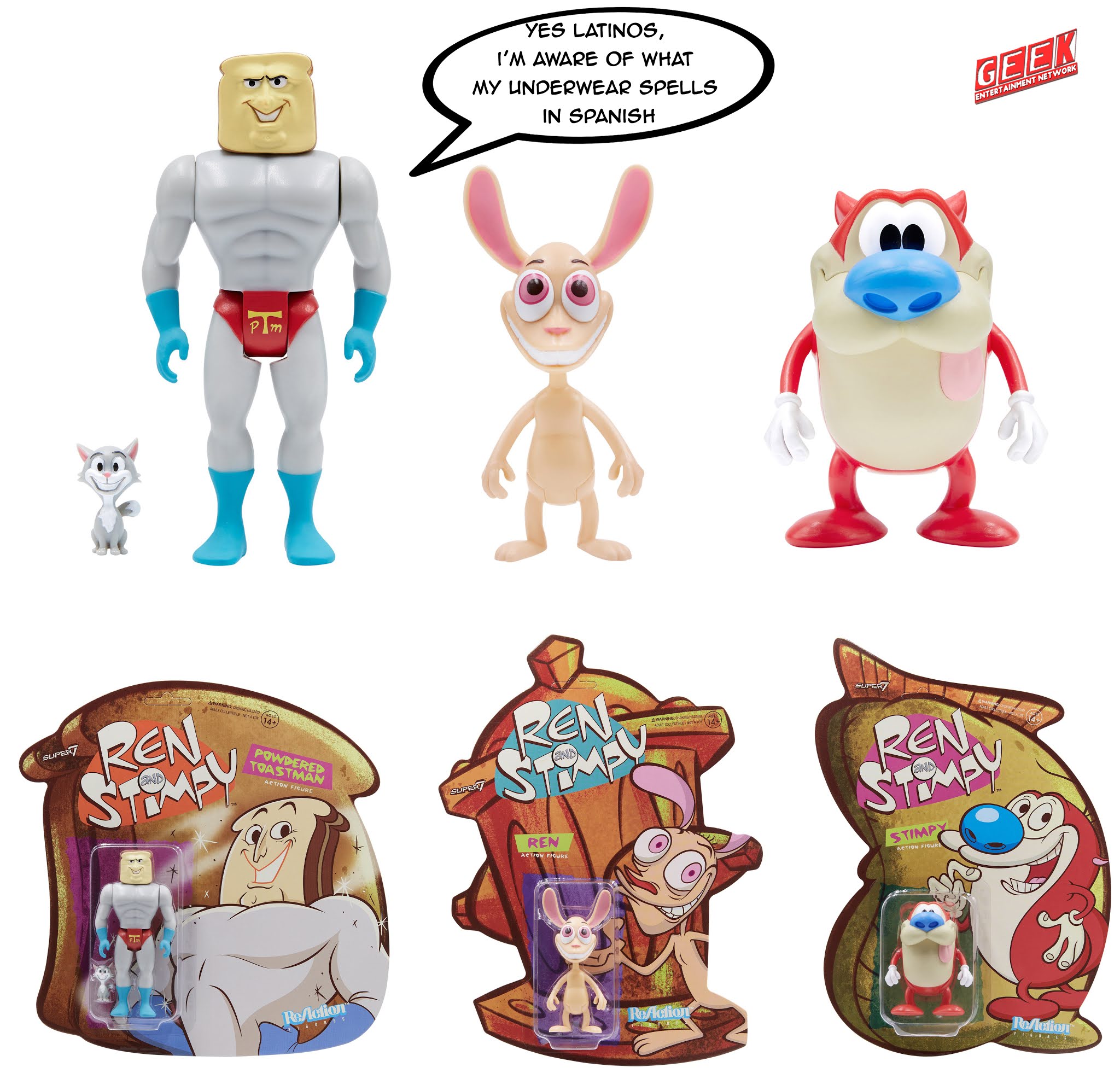 Super 7 reveals ReAction Ren and stimpy 3.75 inch action figures