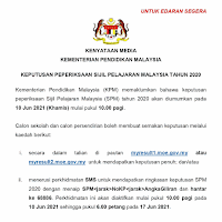 Keputusan peperiksaan spm 2021