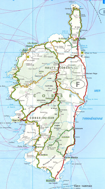 Mapa da Ilha de Córsega