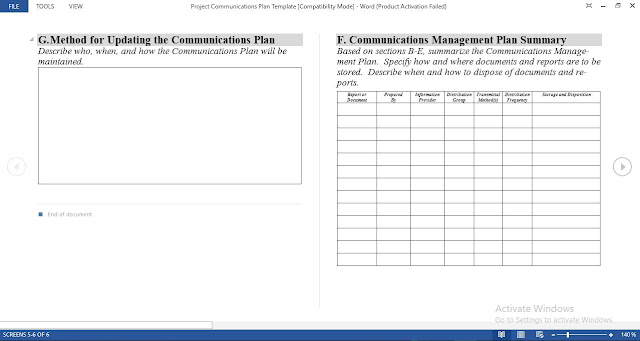 Free Project Communications Plan Template