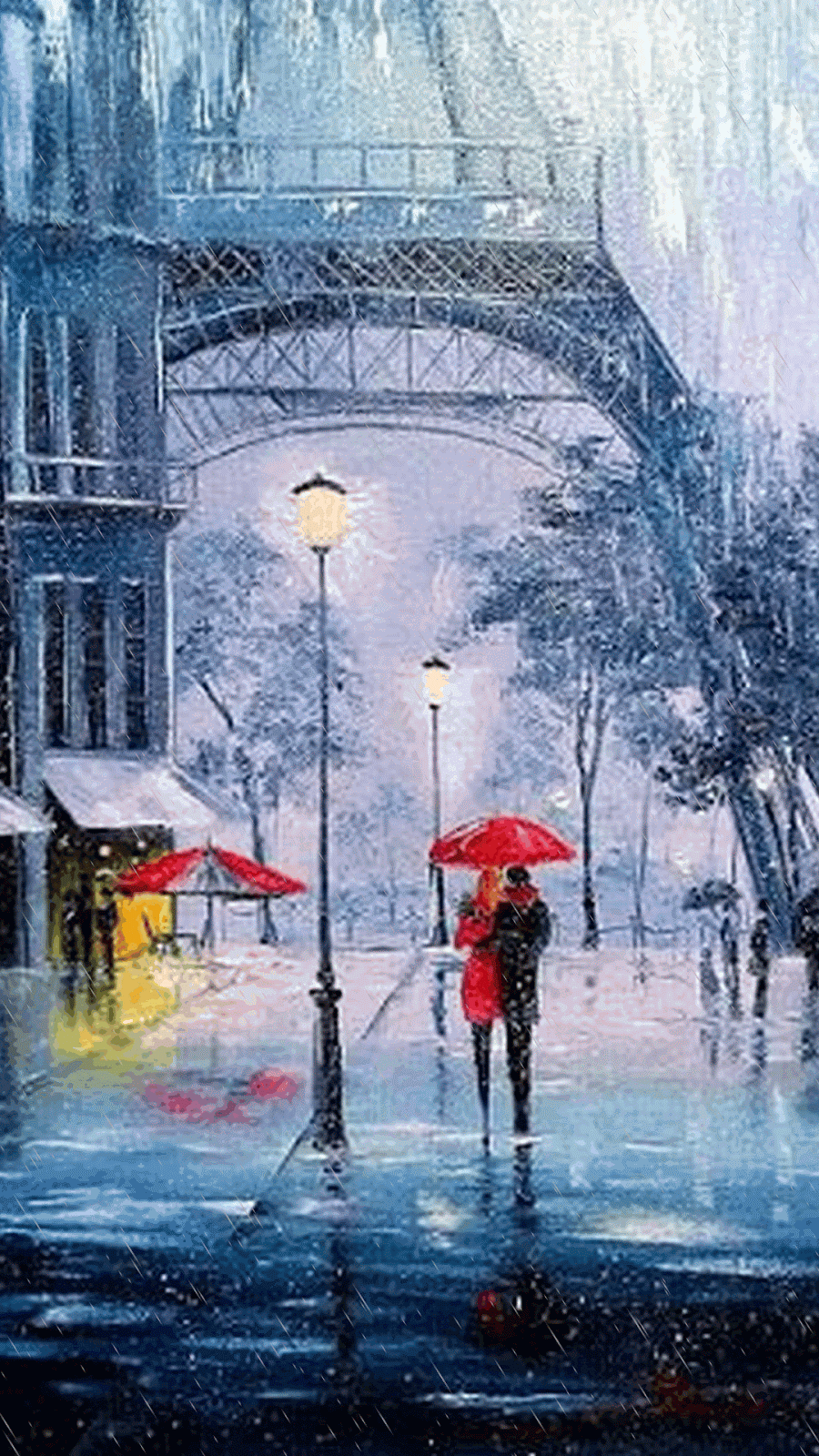 Pop Art Studio gif Paris tower rain gif