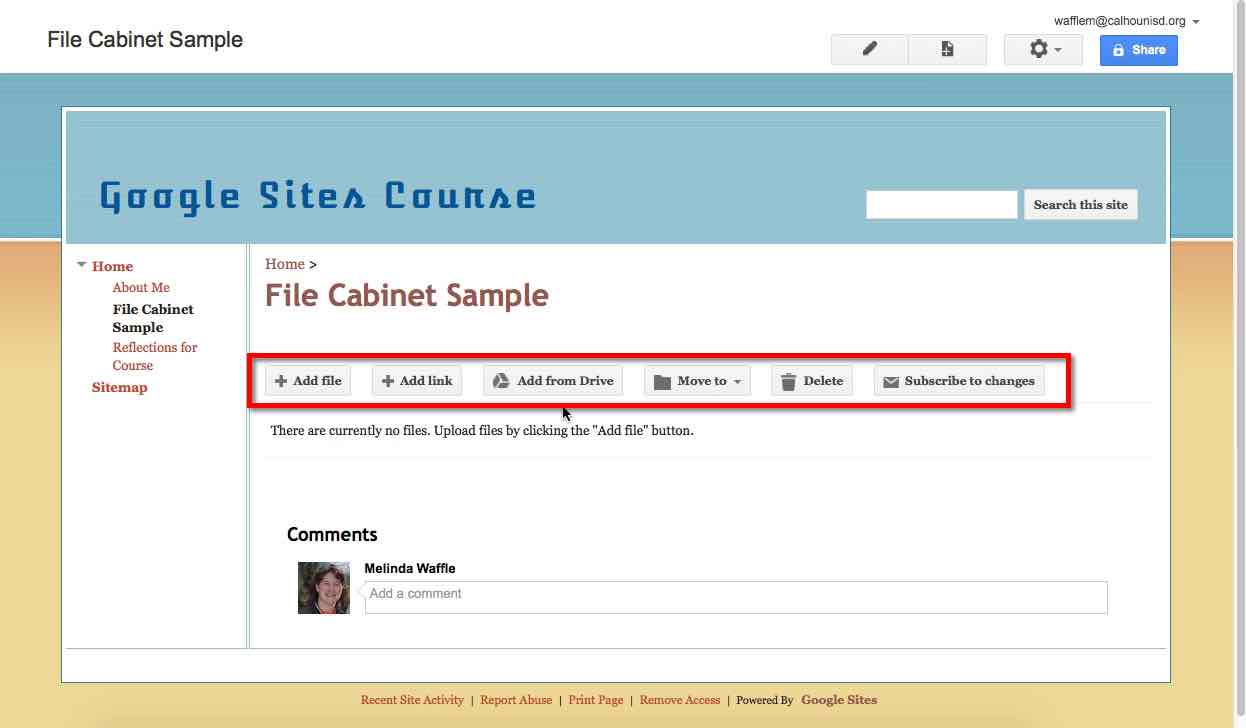 Google Sites Add A File Cabinet Page