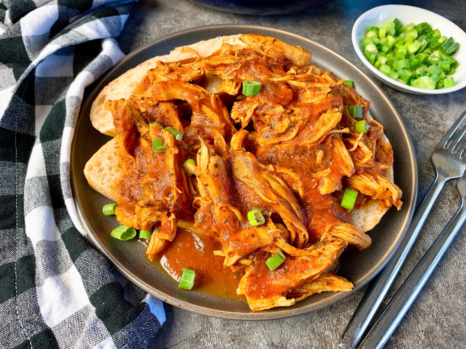 Pulled Chicken in Smoky Chipotle Tomato Sauce