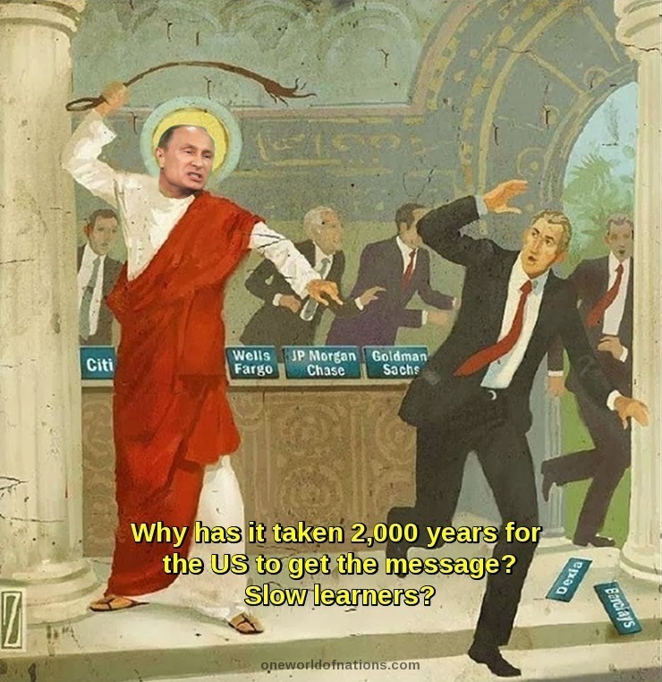 Past, Present and Future Trilogy | Part #3 - Breaking the illusionary concept of life - 19 putin, money, changers, bank, whip