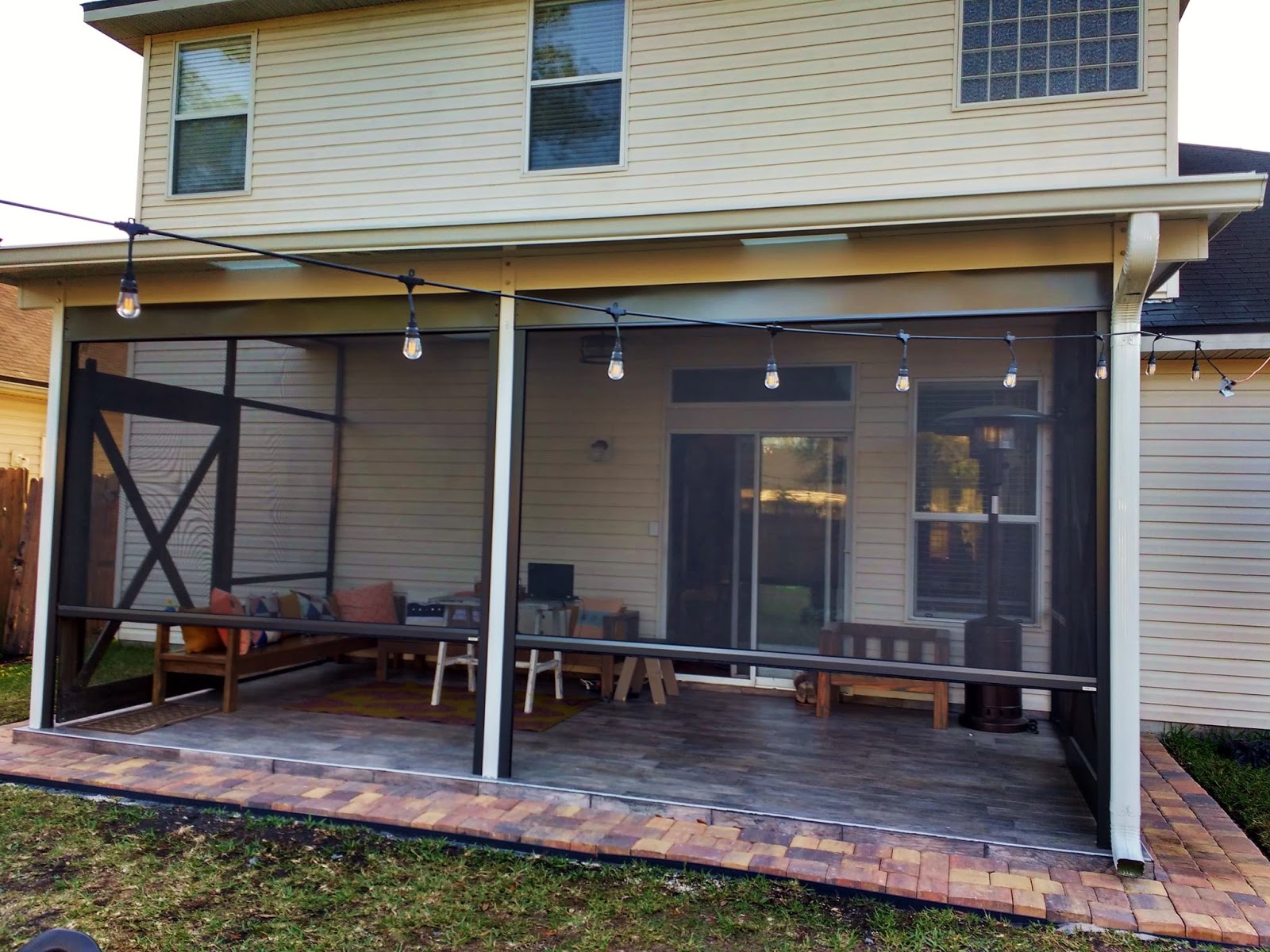 never2beezy Our Dream Patio with Retractable Screen and Sliding Barn