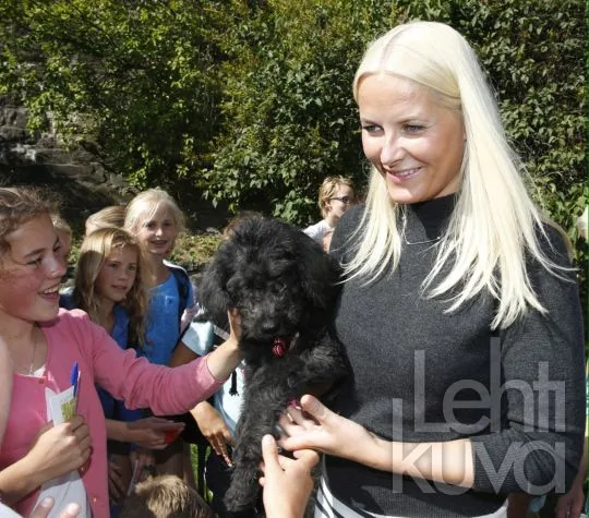 Crown Princess Mette- Marit  attended the opening of the Sculpture Park at Akershus fortress in Oslo.