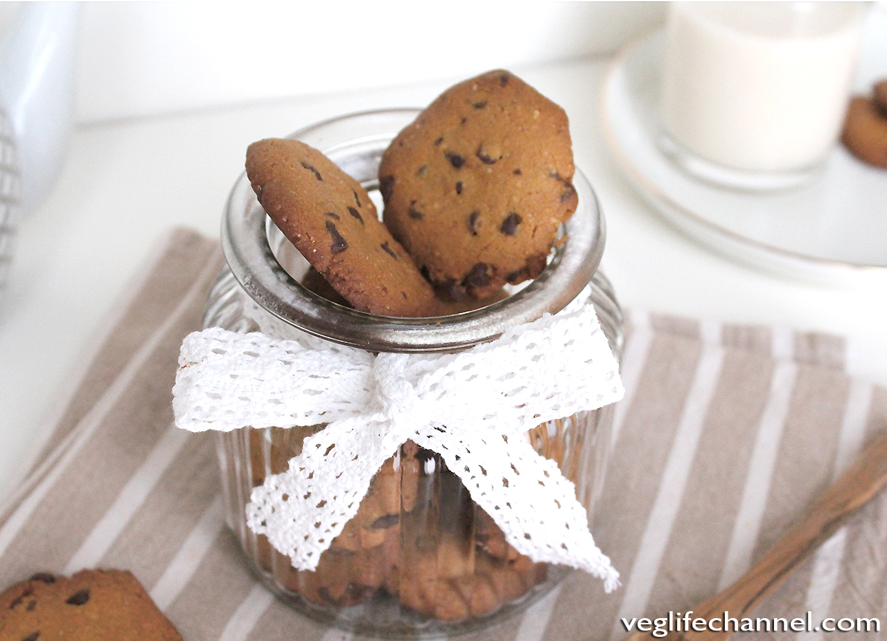Biscotti con gocce di cioccolato Vegan, senza glutine