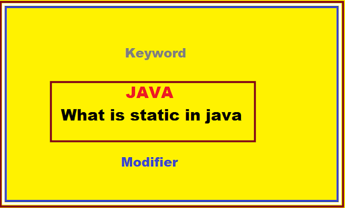 What is static in java and why the main method is static in java